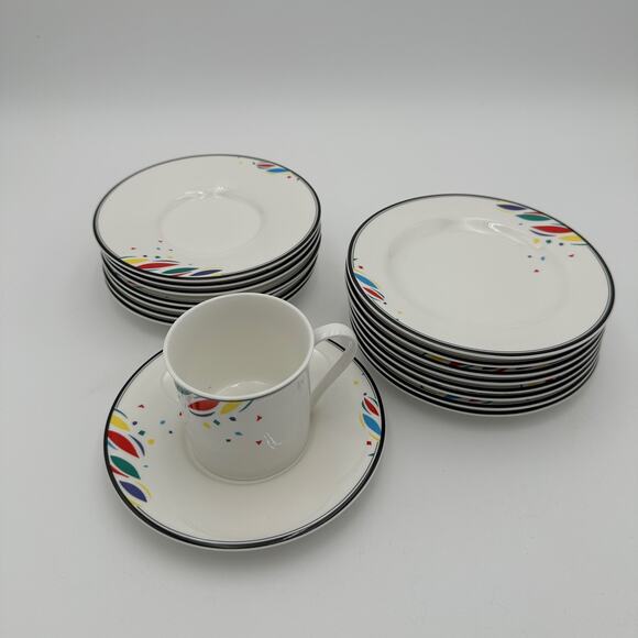 Vintage Bread Plates Mikasa Natures Pallet Postmodern 90s Geometric 6.5" Set/6 - Picture 6 of 7